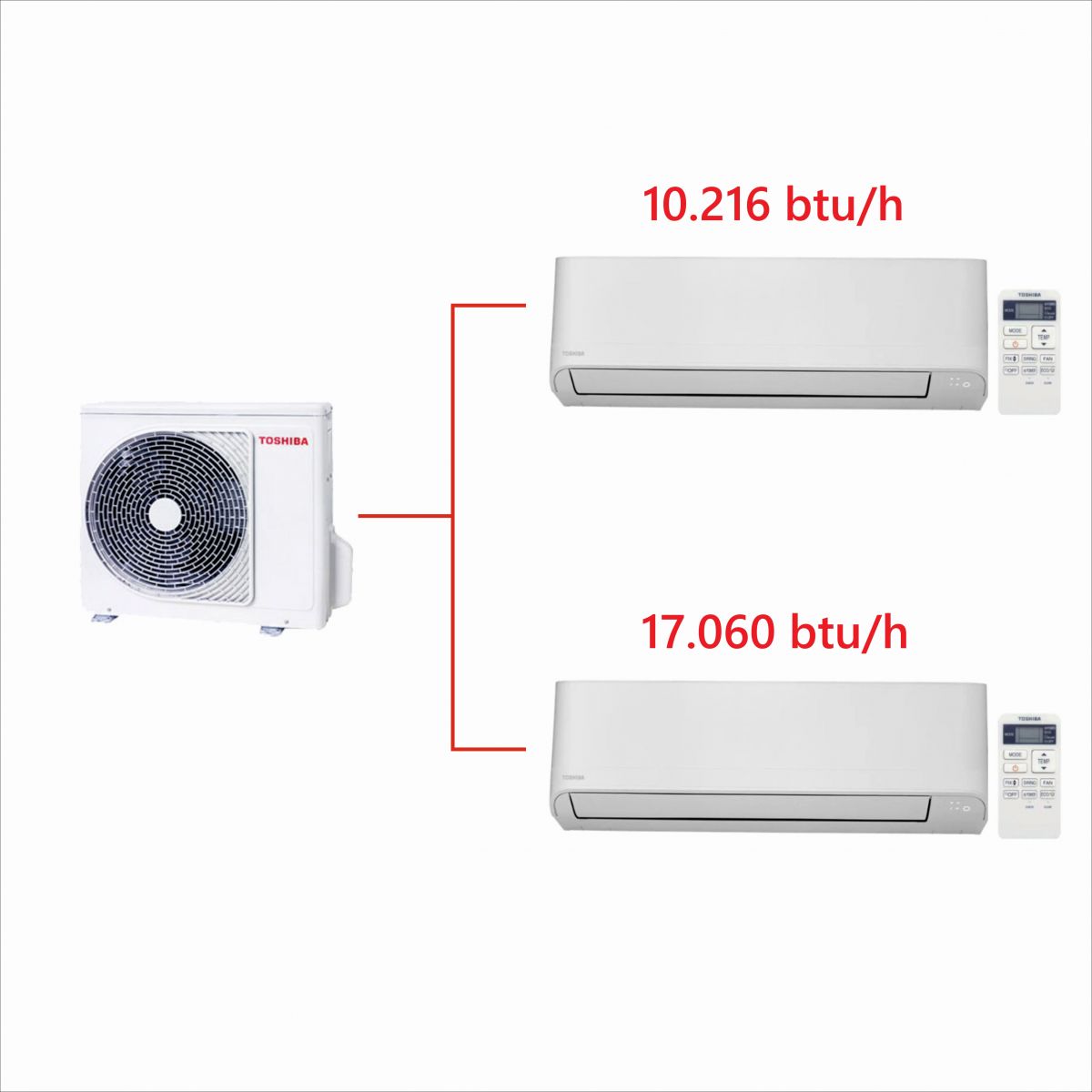 Toshiba 2M Multi Split Klima 10.000+17.000 BTU/h A+++