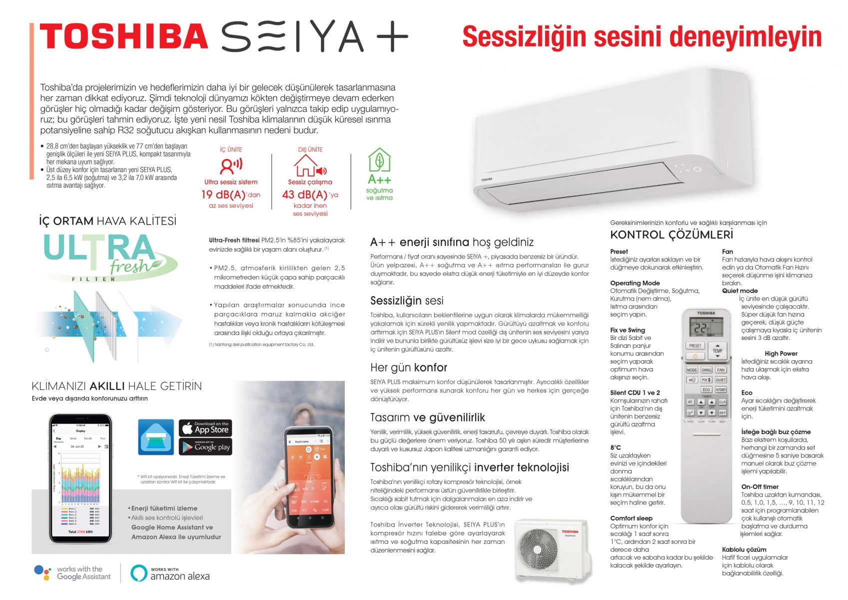 Toshiba Seiya Plus 12.000 BTU/h DC Inverter Duvar Tipi A++ Klima